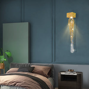 Slade Modern Branch Crystal Wall Sconce For Bedroom - view 5