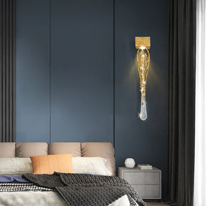 Slade Modern Branch Crystal Wall Sconce For Bedroom - view 7