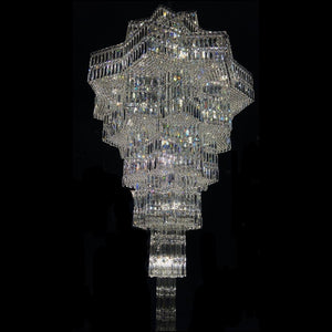 Luxury Plaza Multi-Tier Crystal Chandelier for High Ceilings/Hotel Hall / 2 Story Foyer