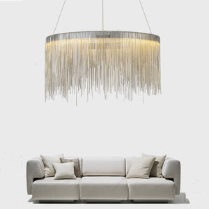 Tammy Aluminum Chain Tassel Round Chandelier for Living Room - view 2
