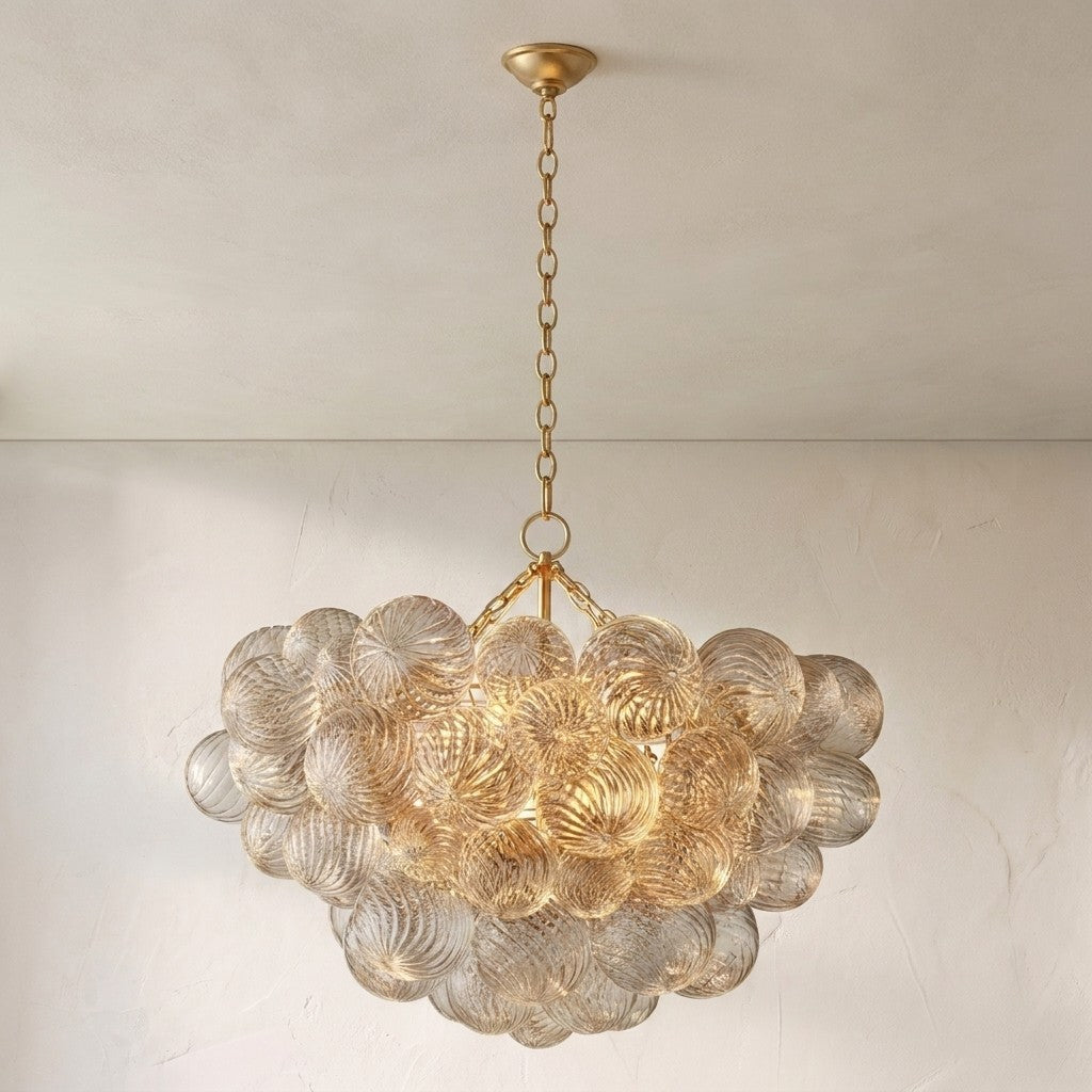 Tammy Round Glass Ball Chandelier 33"