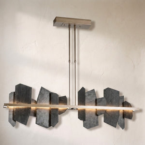 Thalassa Large Hand Made Slate and Steel Linear Chandelier - view 2