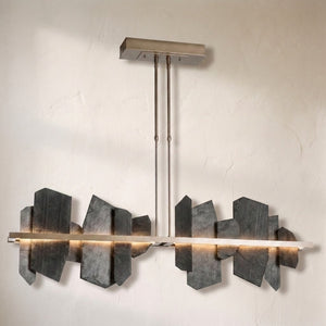 Thalassa Large Hand Made Slate and Steel Linear Chandelier