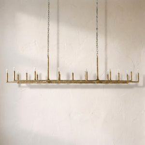 Thalen Forged Linear Chandelier 54" 72" 96", solid brass