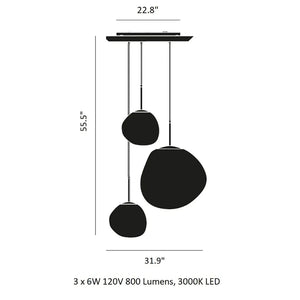 Modern Rock Glass Special Shape Pendant Lighting, chandelier - view 24