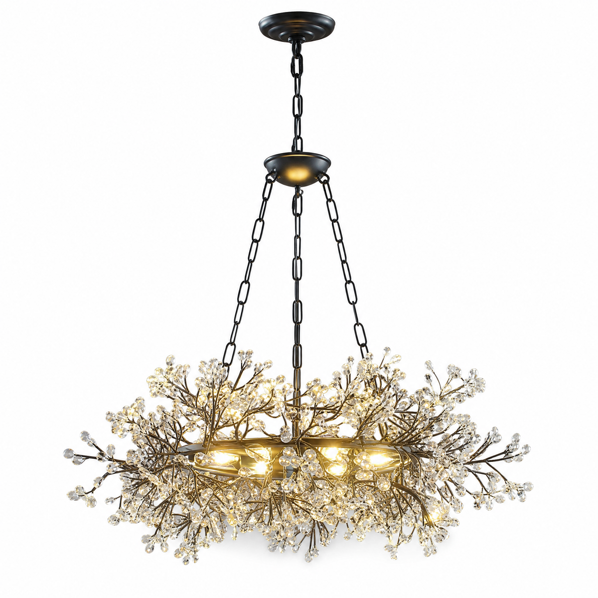Rowan Twig Round Black Chandelier 31.5"D - view 10