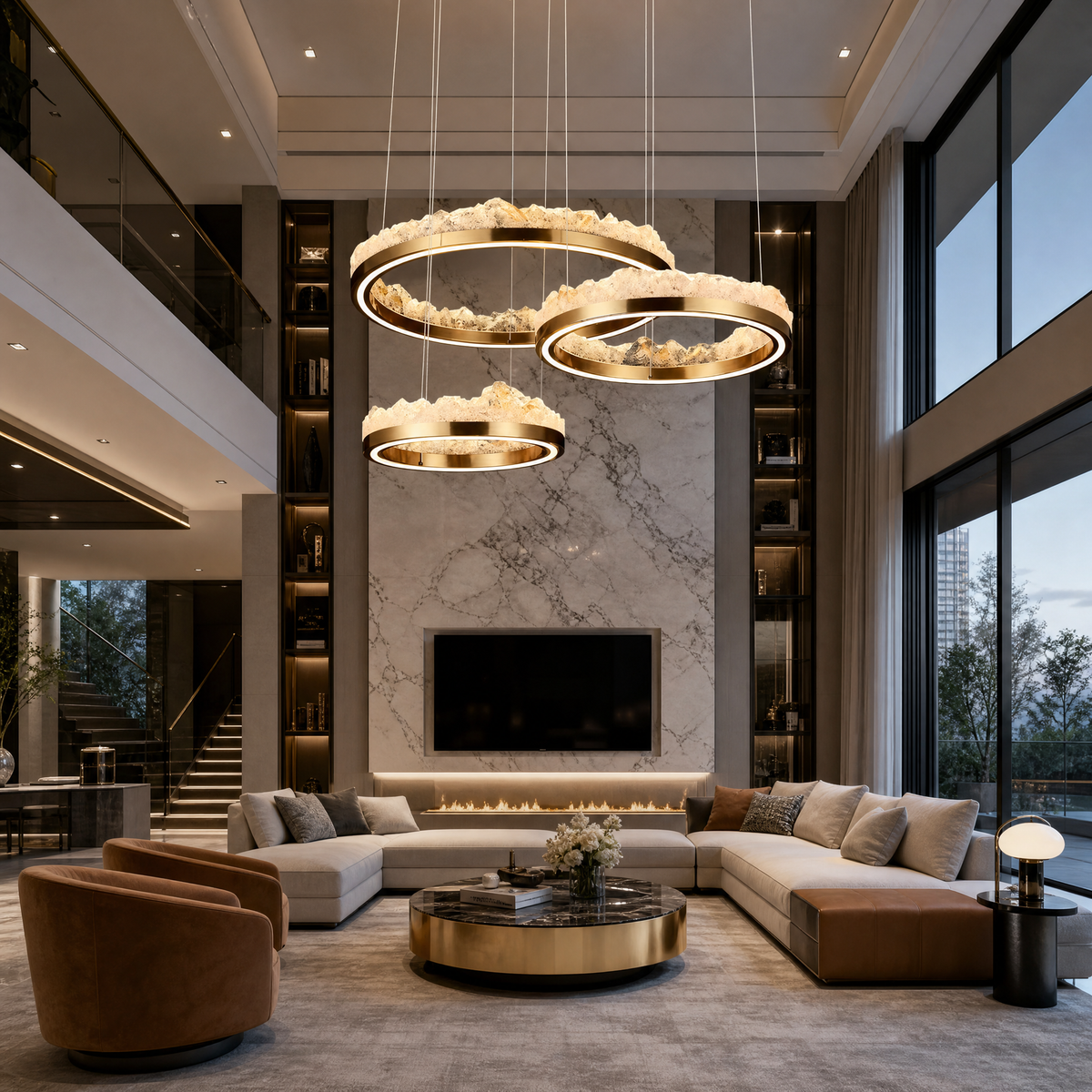 Vast Realm Modern Multi-Tier Cluster Chandelier - scene