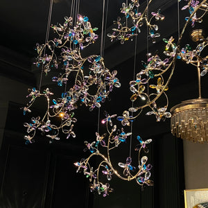 Exquisite Crystal Flower Branch Chandelier for Hotel Foyer and Entryway Ceiling Lighting Fixture - view 5