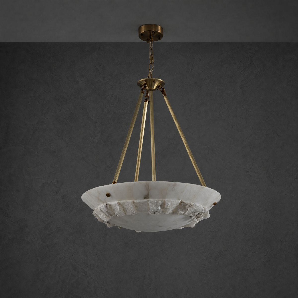 Lithmora Modern Brass Alabaster Pendant Light - view 2