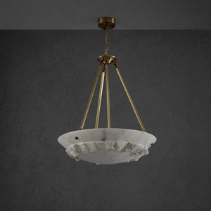 Lithmora Modern Brass Alabaster Pendant Light - view 2