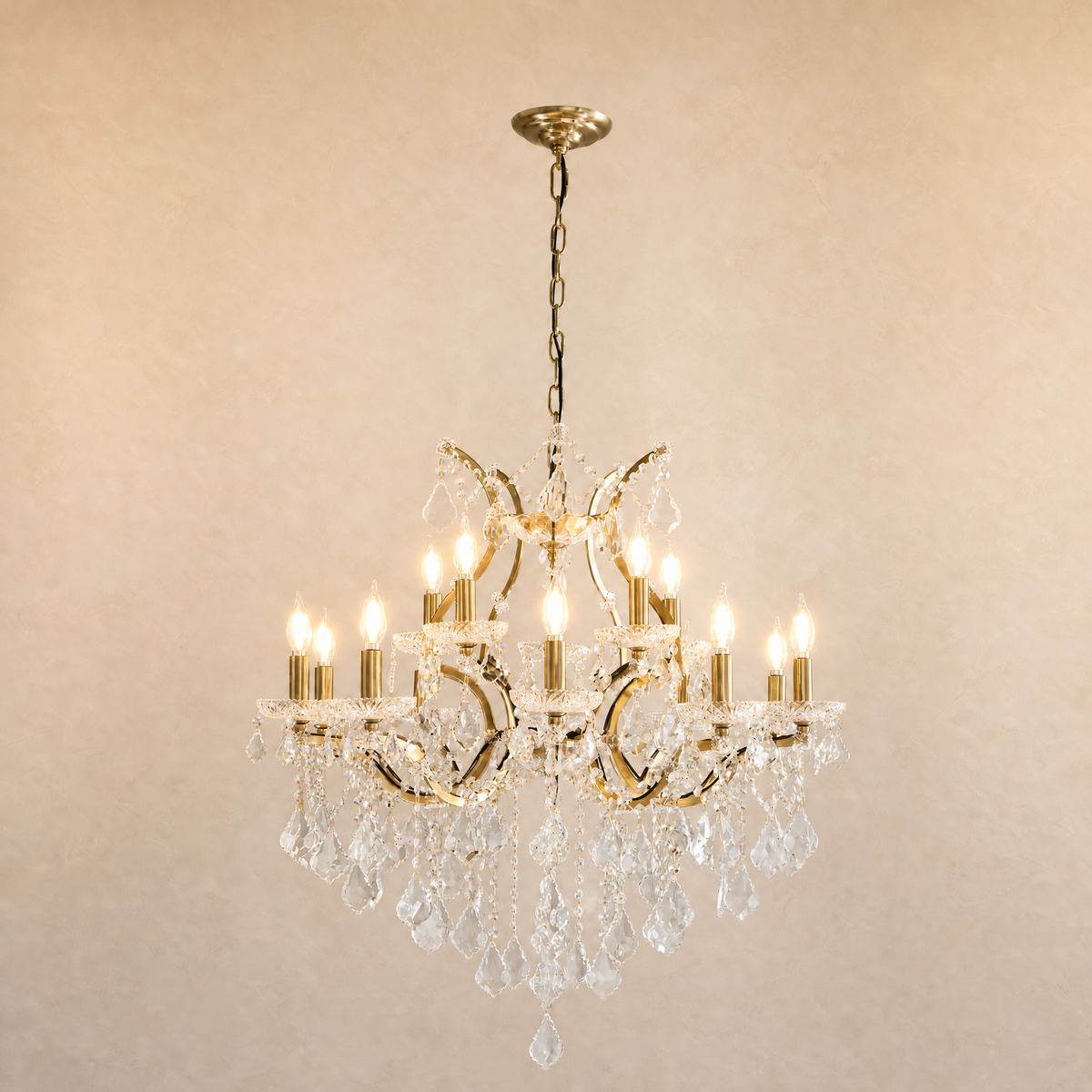 30.7" 15-Light Maria Theresa Crystal Chandelier - Gold - view 2