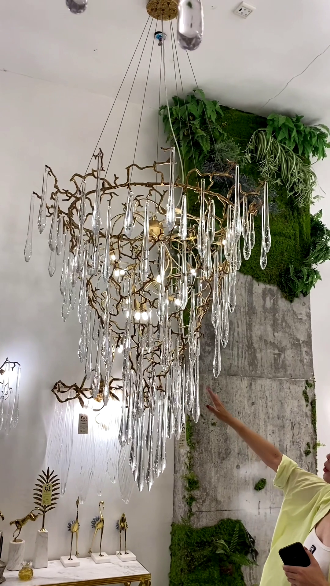Chic Modern French Branch Copper Crystal Chandelier for Living Room Foyer and Dining Room Lighting - view 5