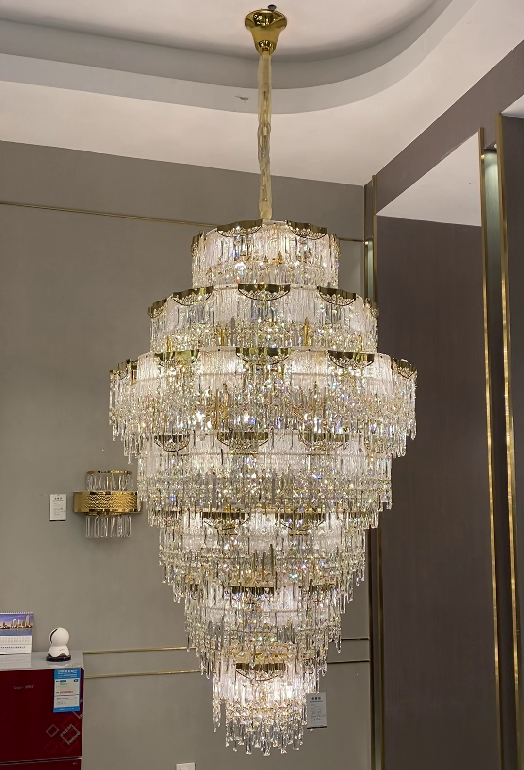 Luxury Extra Large Multi-tier Meilting Ice Crystal Chandelier for Staircase/Foyer/Entryway/Hotel - view 4