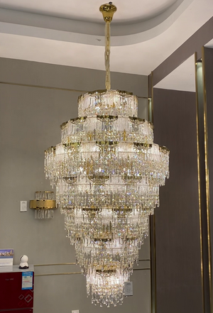 Luxury Extra Large Multi-tier Meilting Ice Crystal Chandelier for Staircase/Foyer/Entryway/Hotel - view 4