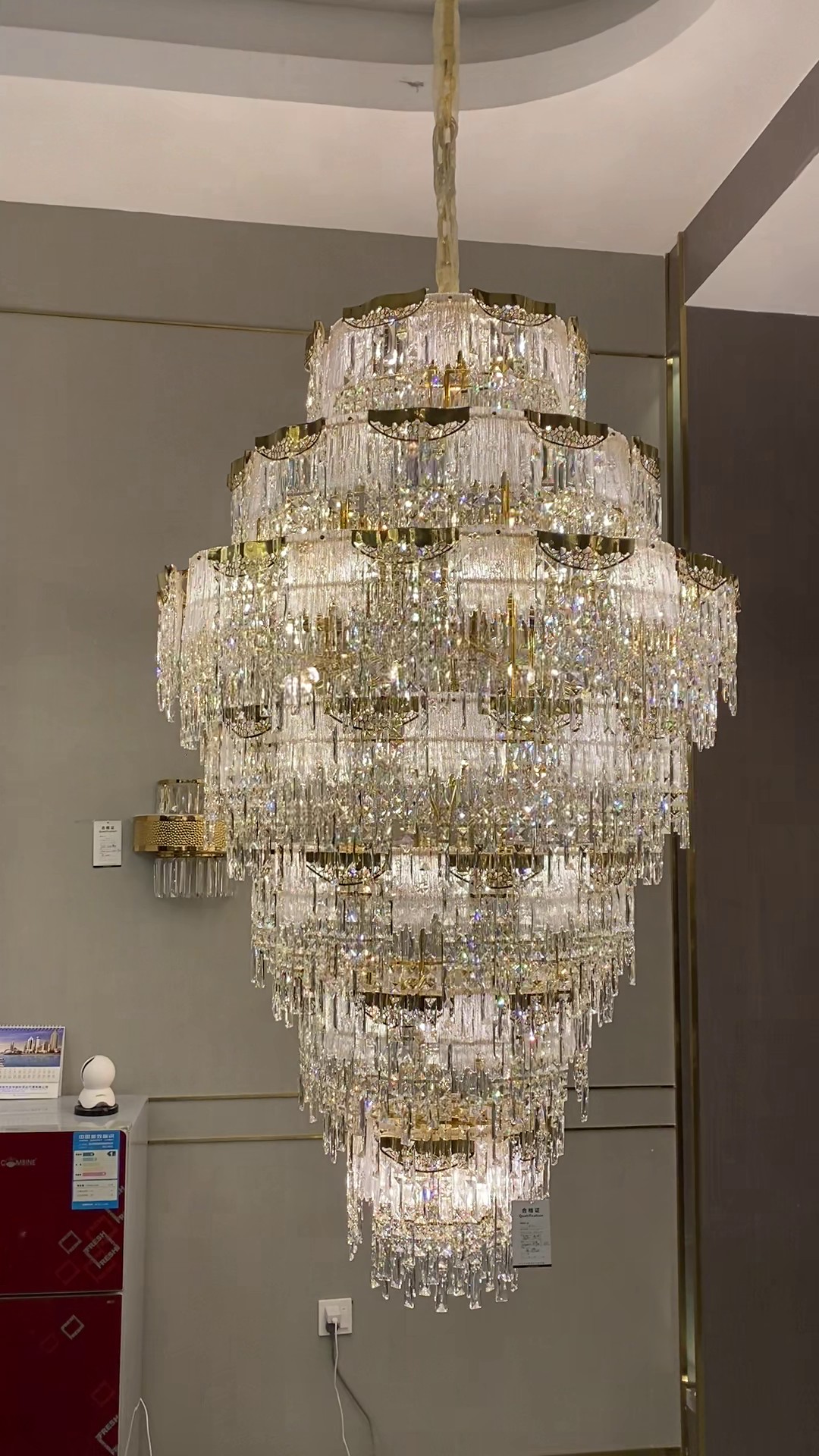 Luxury Extra Large Multi-tier Meilting Ice Crystal Chandelier for Staircase/Foyer/Entryway/Hotel - view 5
