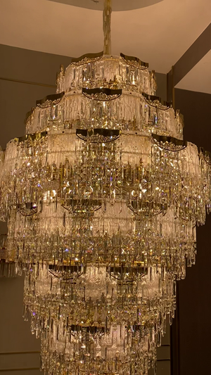 Luxury Extra Large Multi-tier Meilting Ice Crystal Chandelier for Staircase/Foyer/Entryway/Hotel - view 7