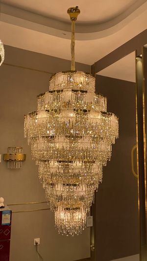 Luxury Extra Large Multi-tier Meilting Ice Crystal Chandelier for Staircase/Foyer/Entryway/Hotel - view 3