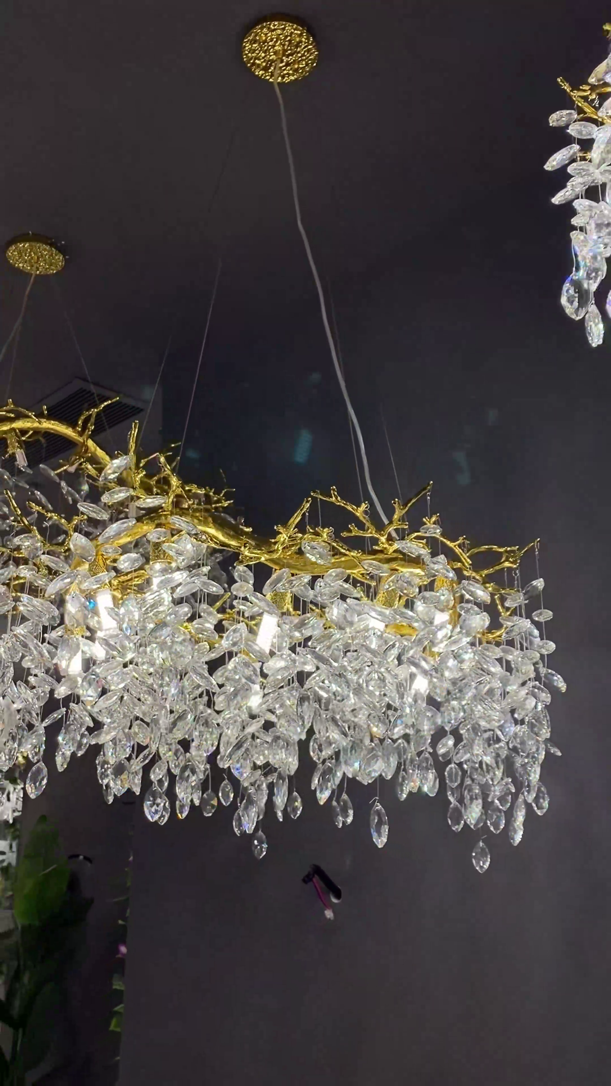 Luxury Ring Branch Crystal Leaves Chandelier for Living Room Bedroom and Bathroom - view 4