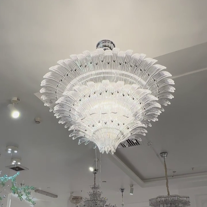 Flower Blossom Art Glass Chandelier for Living Room/Bedroom - view 5