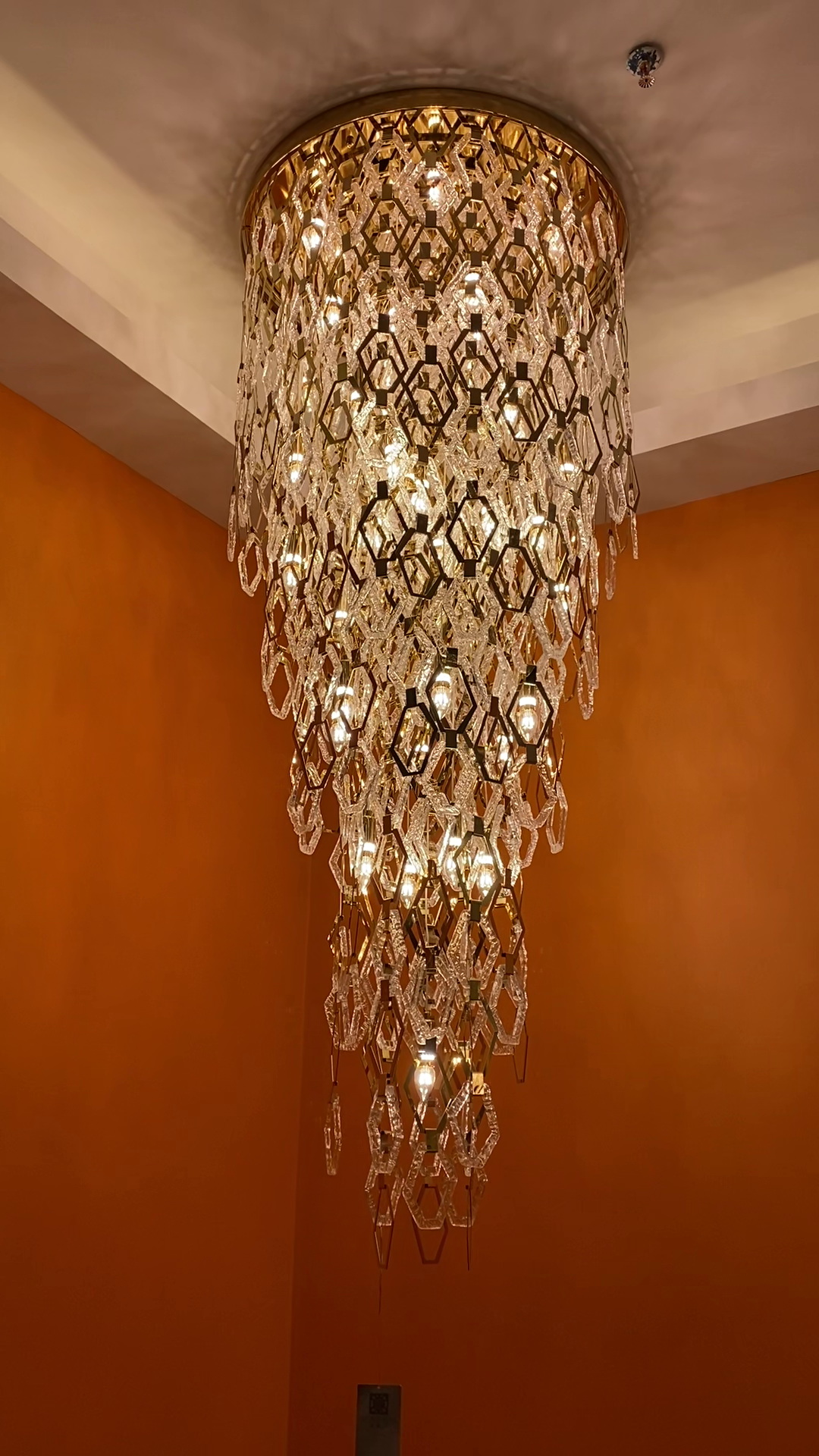 Modern Flush Mount Hexagon Crystal Chandelier for Staircase/Foyer - view 3