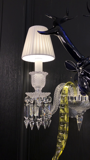 Traditional Colorful Candle Branch Blue Deer Crystal Chandelier for Living Room/Dining Room - view 11