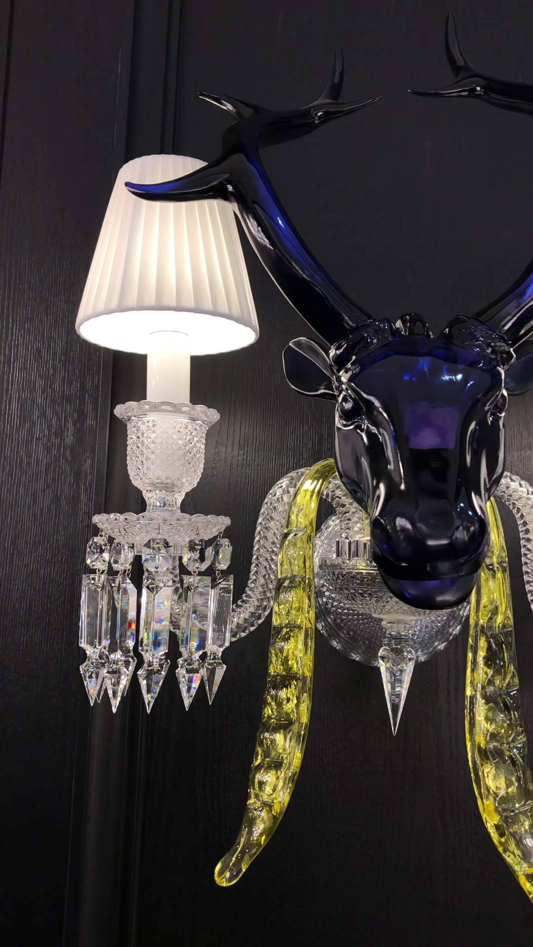 Traditional Colorful Candle Branch Blue Deer Crystal Chandelier for Living Room/Dining Room - view 9