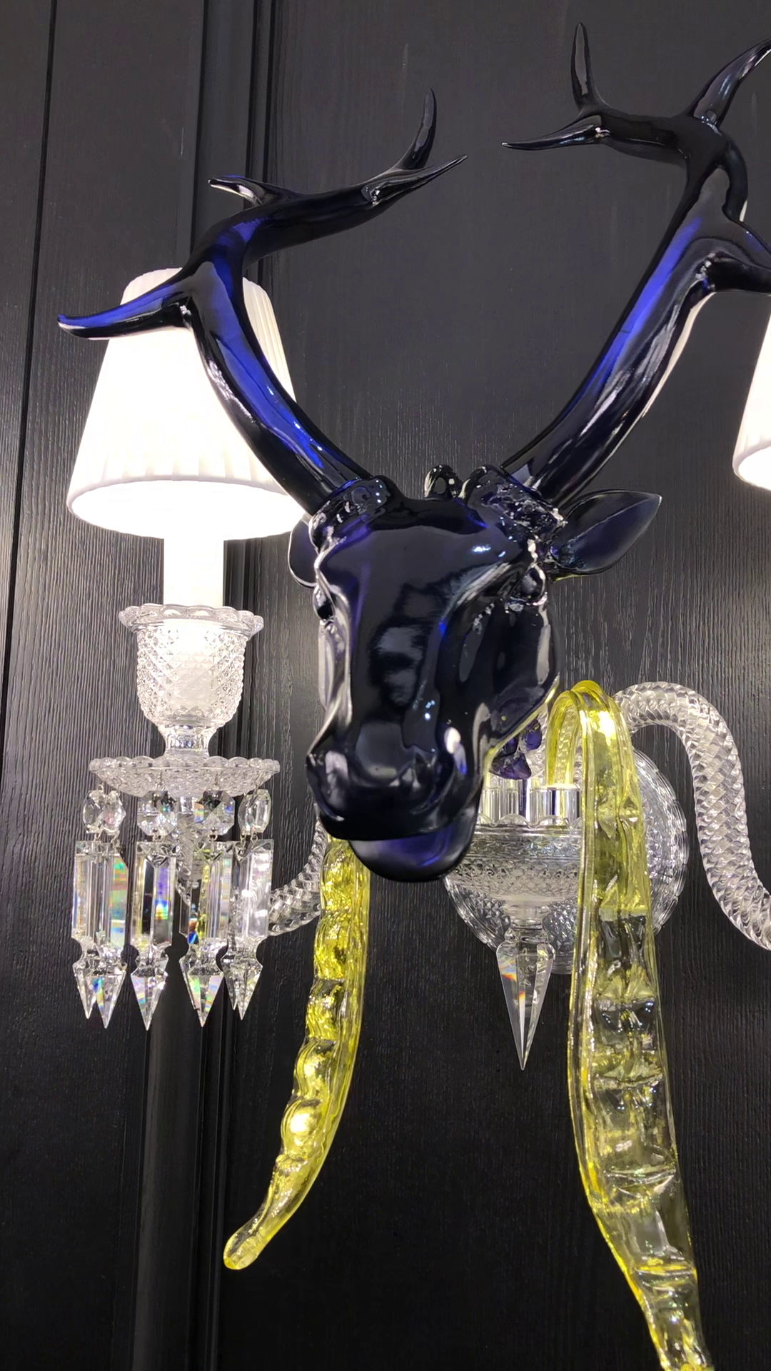Traditional Colorful Candle Branch Blue Deer Crystal Chandelier for Living Room/Dining Room - view 12
