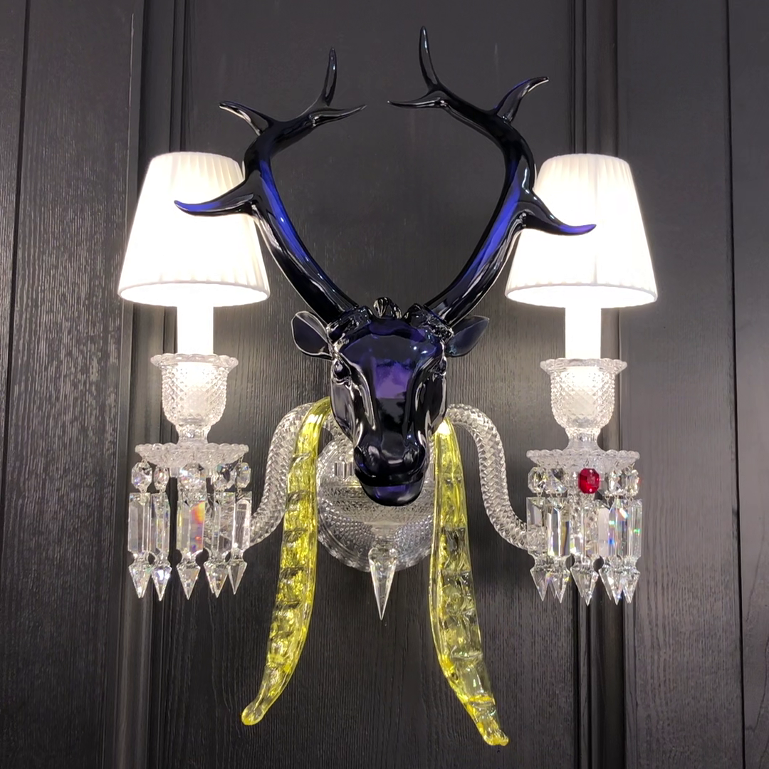 Traditional Colorful Candle Branch Blue Deer Crystal Chandelier for Living Room/Dining Room - view 8