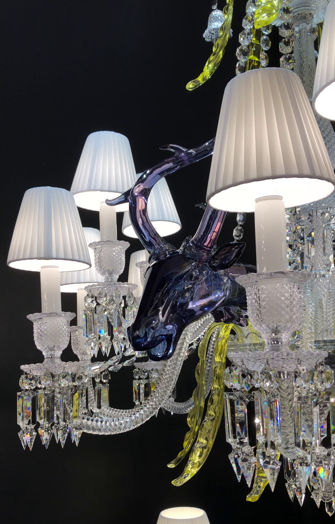Traditional Colorful Candle Branch Blue Deer Crystal Chandelier for Living Room/Dining Room - view 4