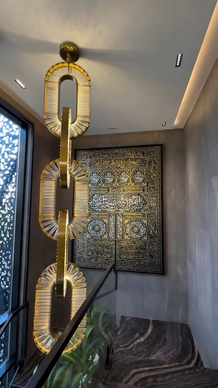 Luxury Crystal and Metal Chain Pendant Chandelier for High Ceilings with Modern Finish - view 5