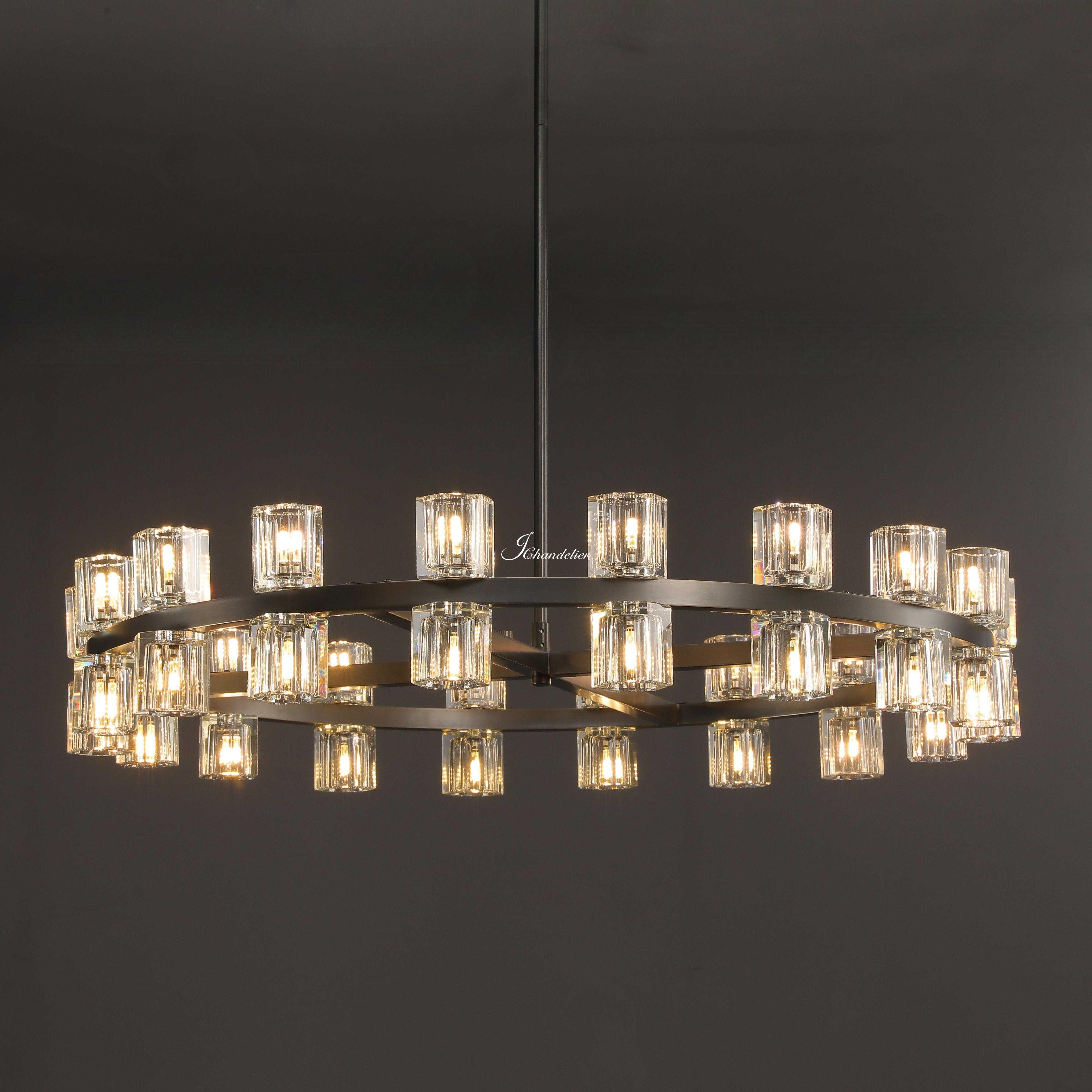 Auraline Crystal Round Chandelier 36", 48"