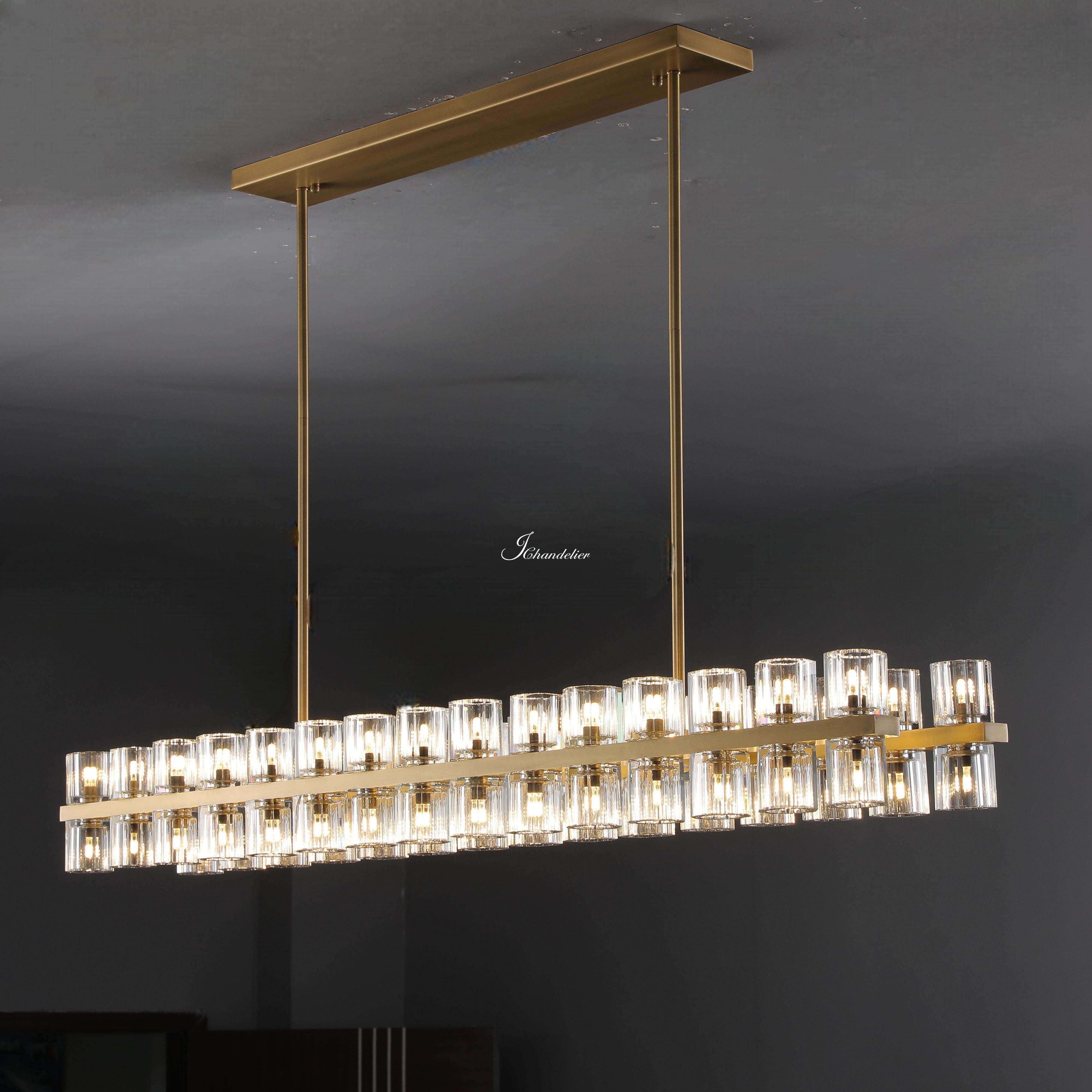 Auraline Crystal Rectangular Chandelier 72"