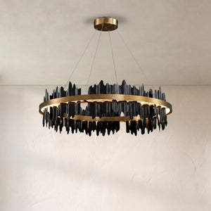Wave Modern Sculpture Round Chandelier