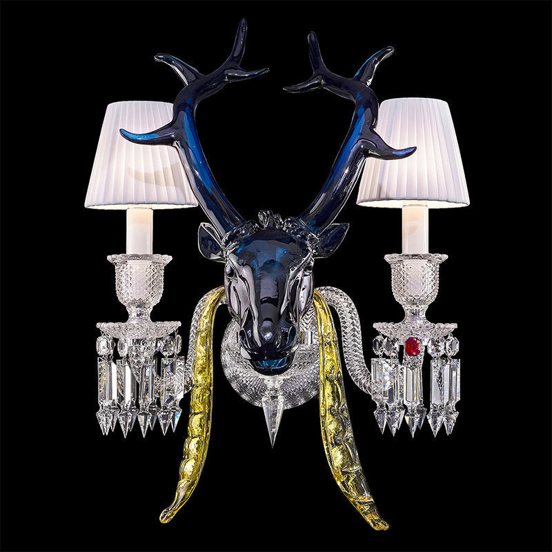 Traditional Colorful Candle Branch Blue Deer Crystal Chandelier for Living Room/Dining Room - view 5