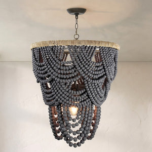 Willara Grey Wood Bead Chandelier