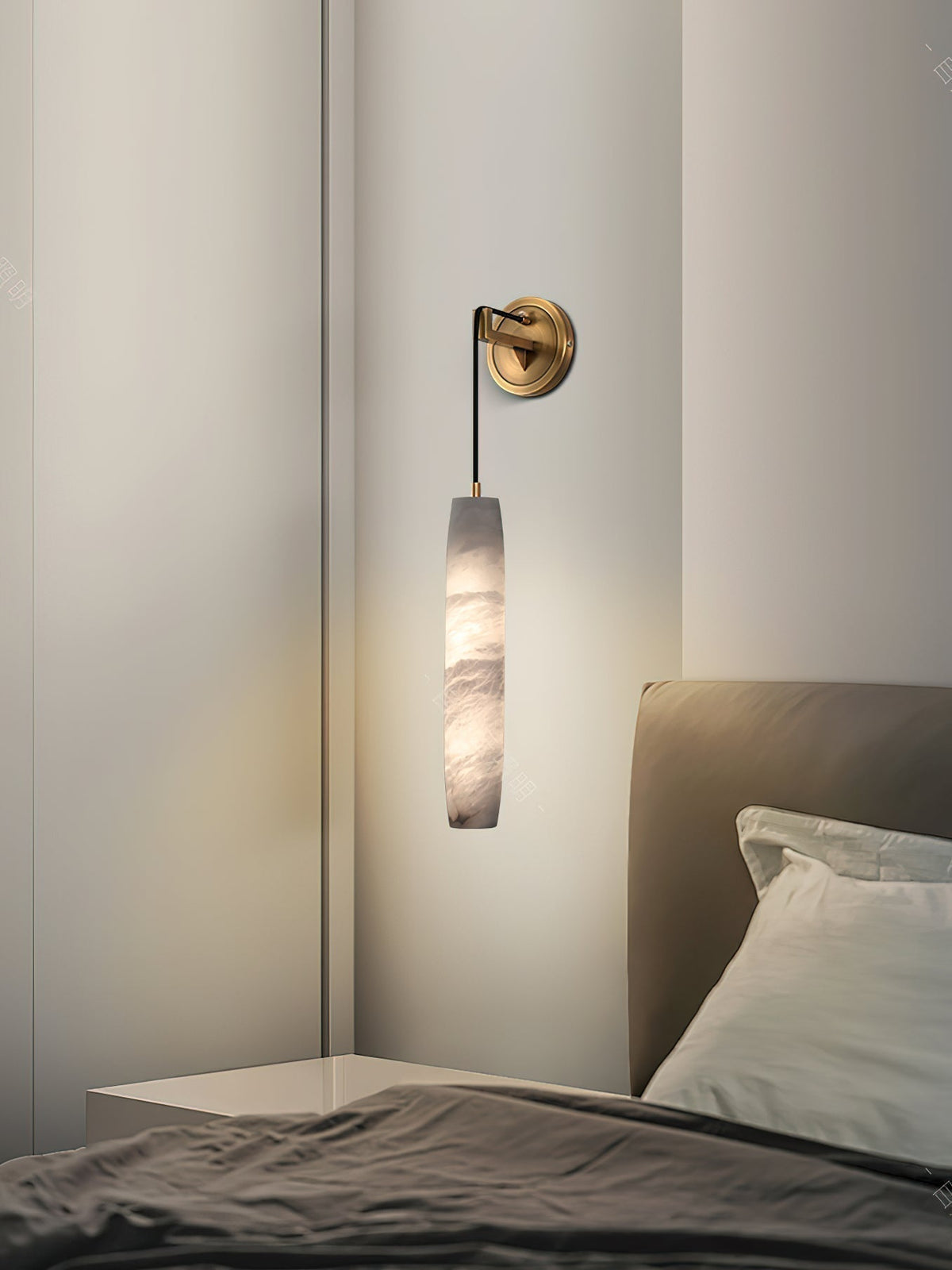 Wrenna Alabaster Flute Wall Lamp, wall sconce - view 13