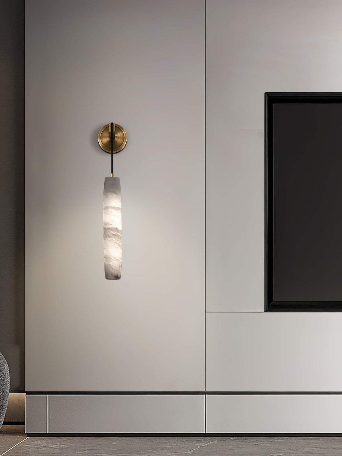 Wrenna Alabaster Flute Wall Lamp, wall sconce - view 14