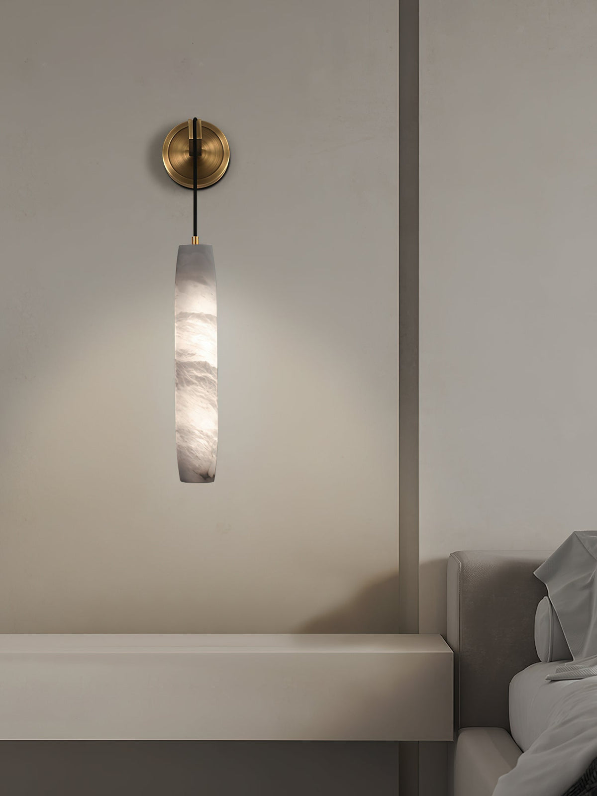 Wrenna Alabaster Flute Wall Lamp, wall sconce - view 15