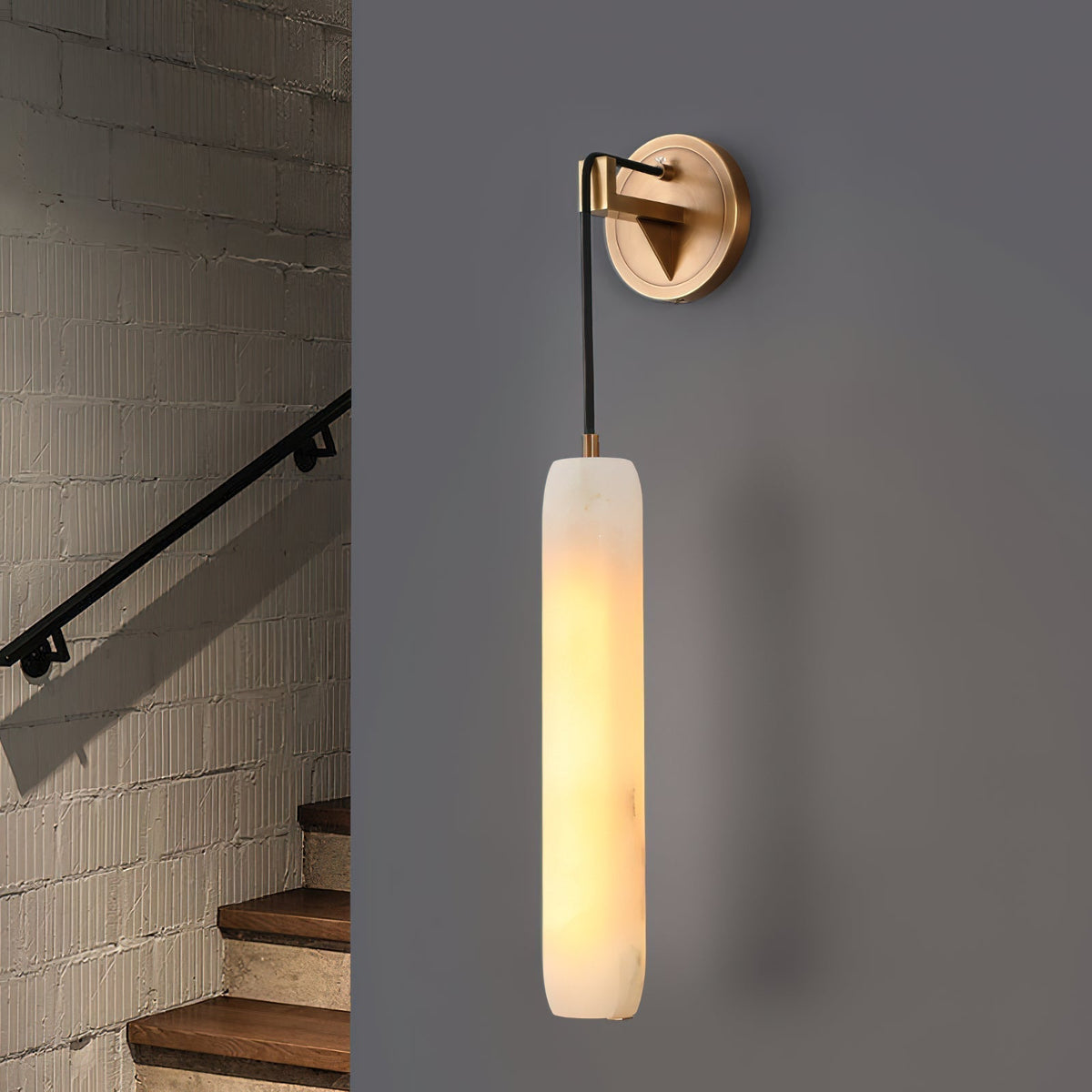 Wrenna Alabaster Flute Wall Lamp, wall sconce - view 4
