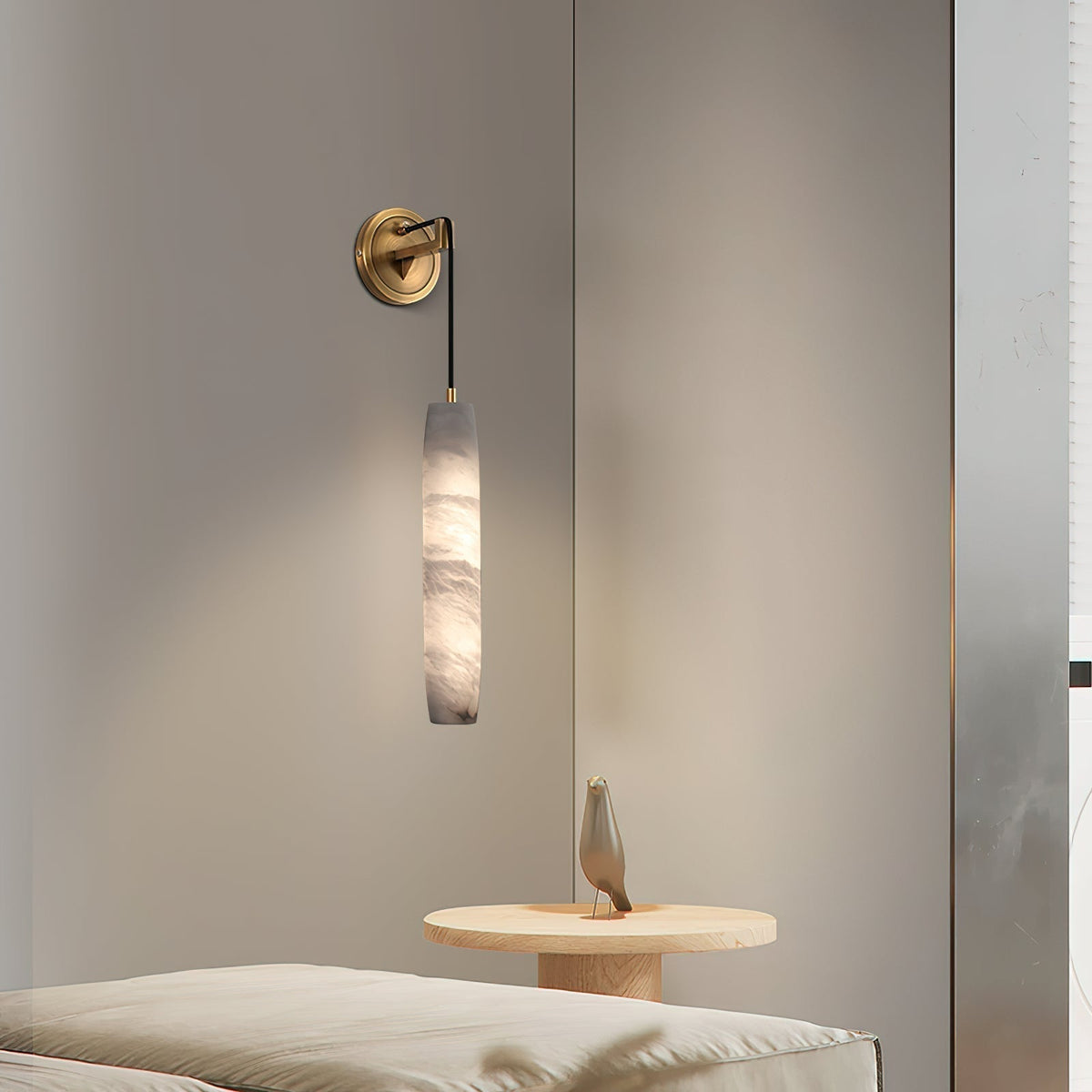 Wrenna Alabaster Flute Wall Lamp, wall sconce - view 6