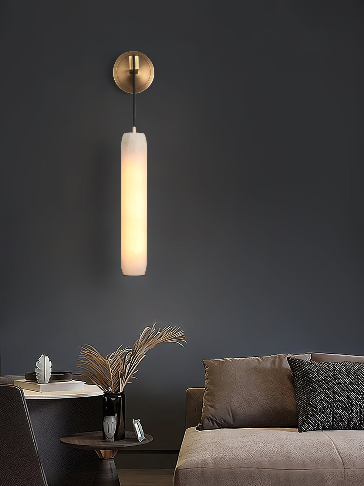 Wrenna Alabaster Flute Wall Lamp, wall sconce - view 8