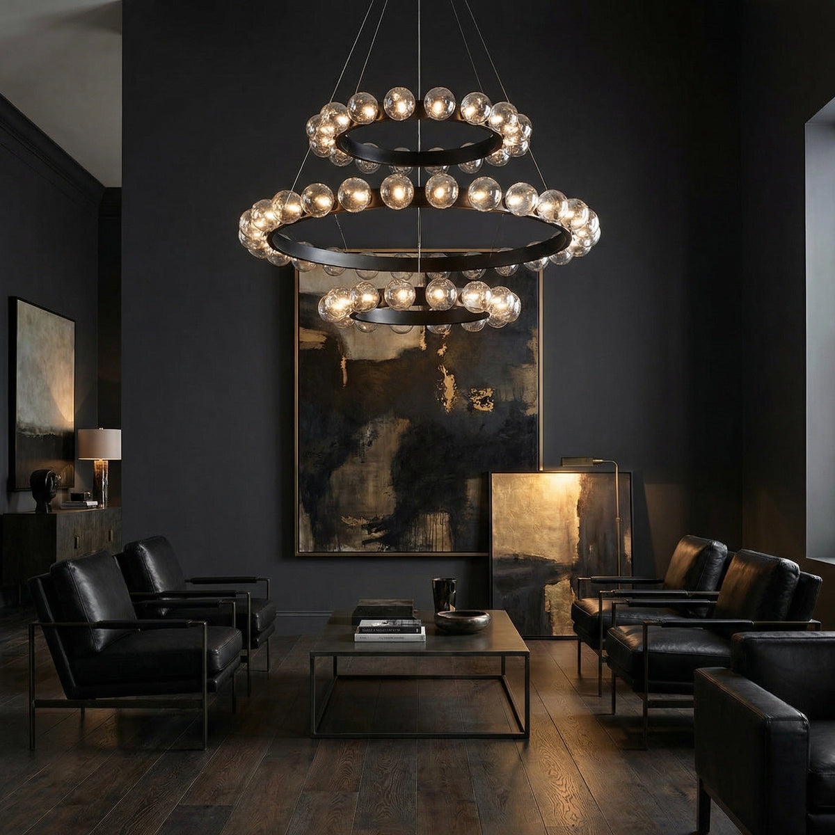 Ellison Bubbles 3-Tier Nested Glass Chandelier, three-tier - view 6