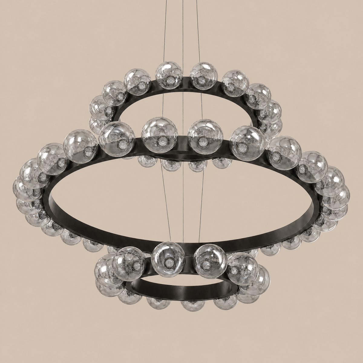 Ellison Bubbles 3-Tier Nested Glass Chandelier, three-tier - view 2