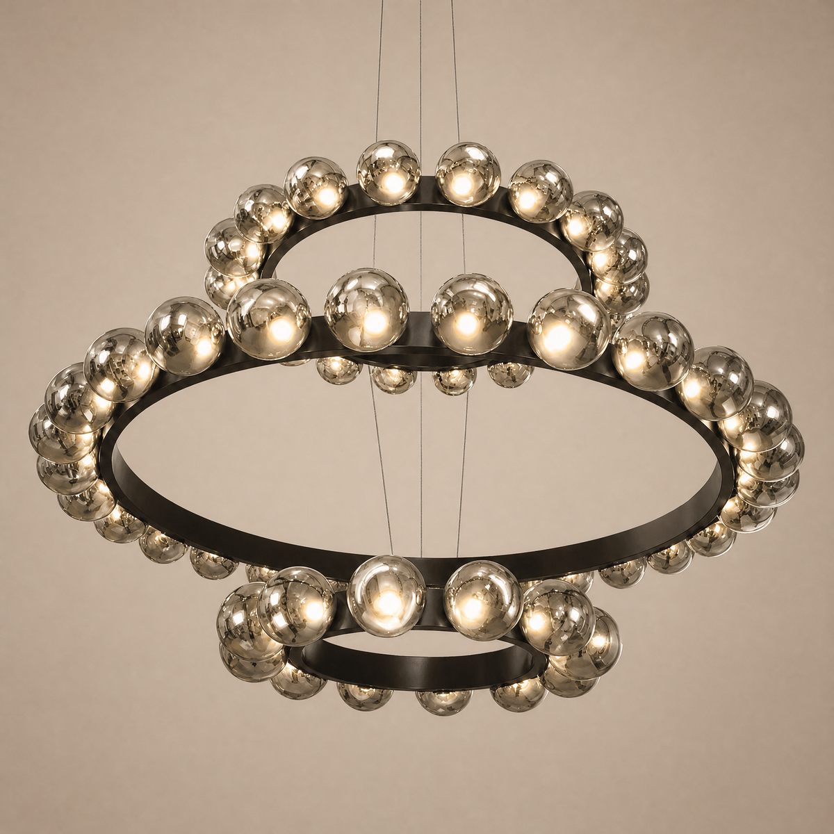 Ellison Bubbles 3-Tier Nested Glass Chandelier, three-tier