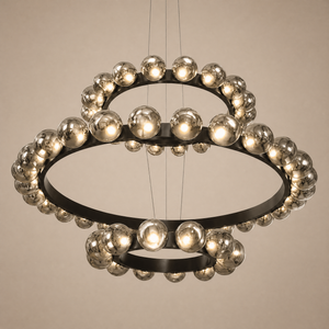Ellison Bubbles 3-Tier Nested Glass Chandelier, three-tier