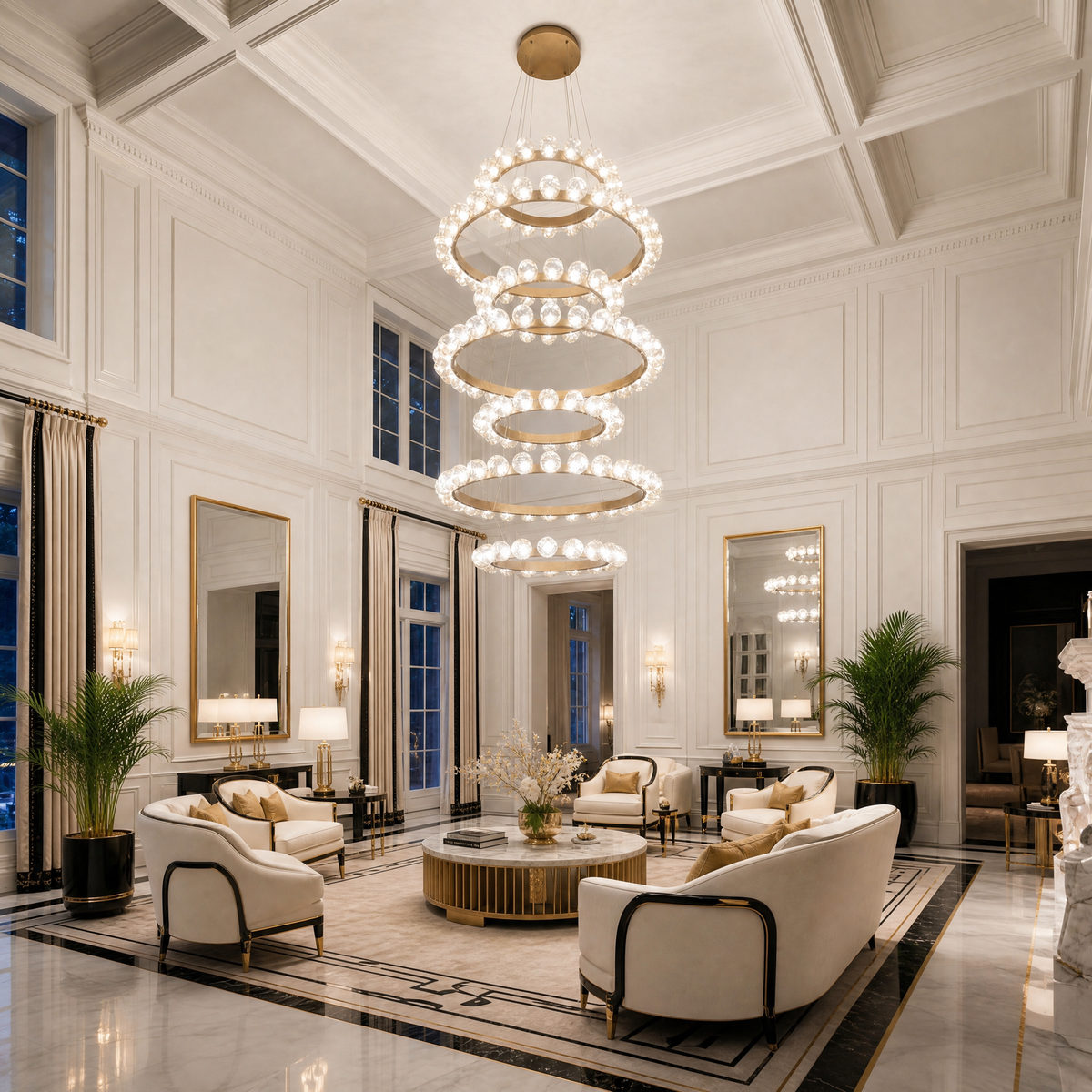 Ellison Glass Bubble Tiered Ring Chandelier - view 4