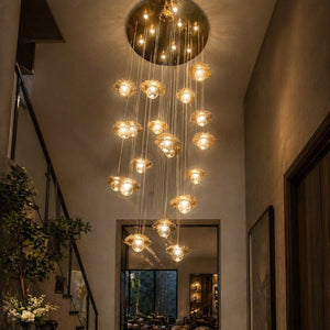 Glass Chandelier in gold