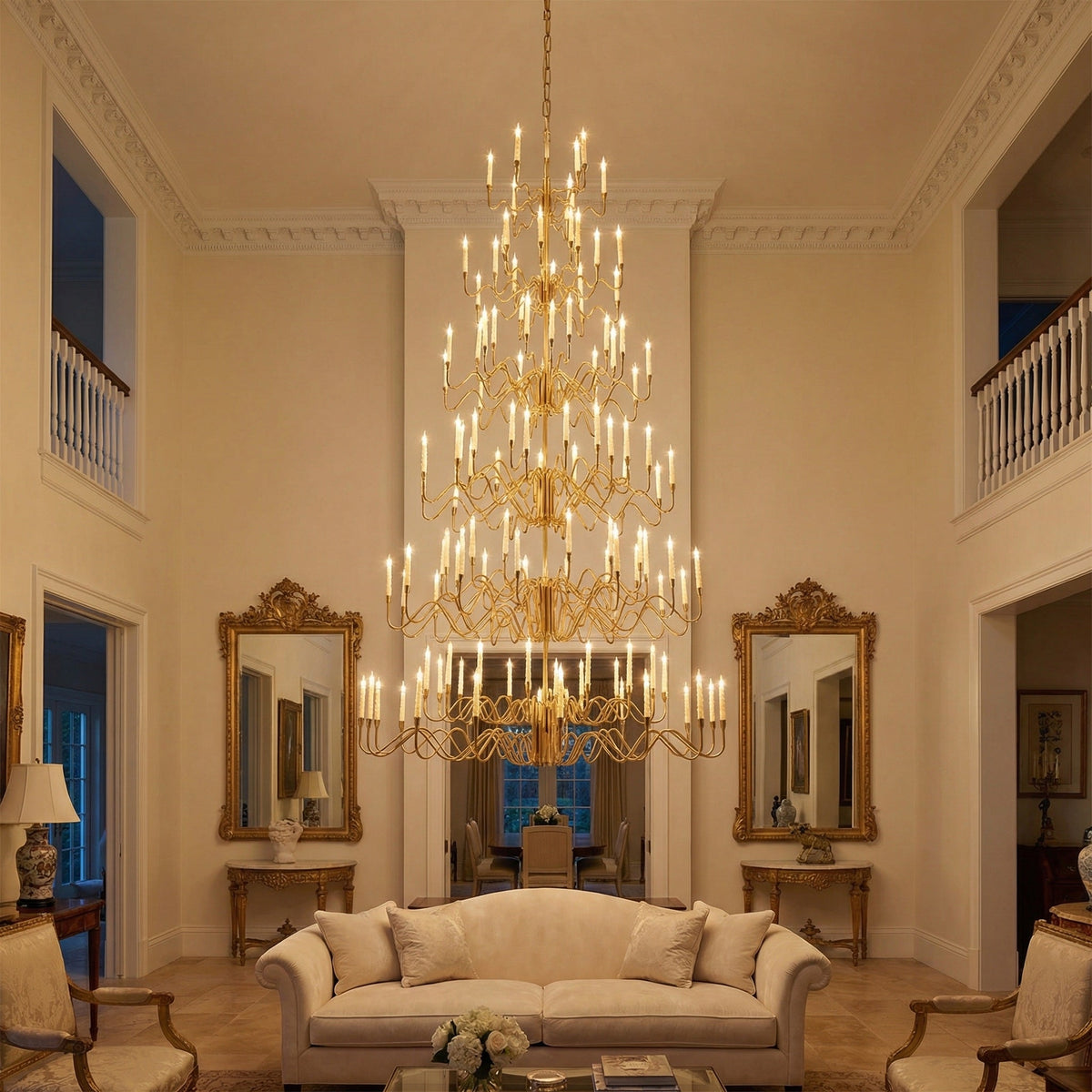 Ashford Cascading Large Handmade Glass Chandelier 63" - view 2
