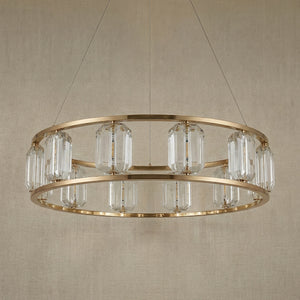 Detail of the sculpted metal with champagne gold finish