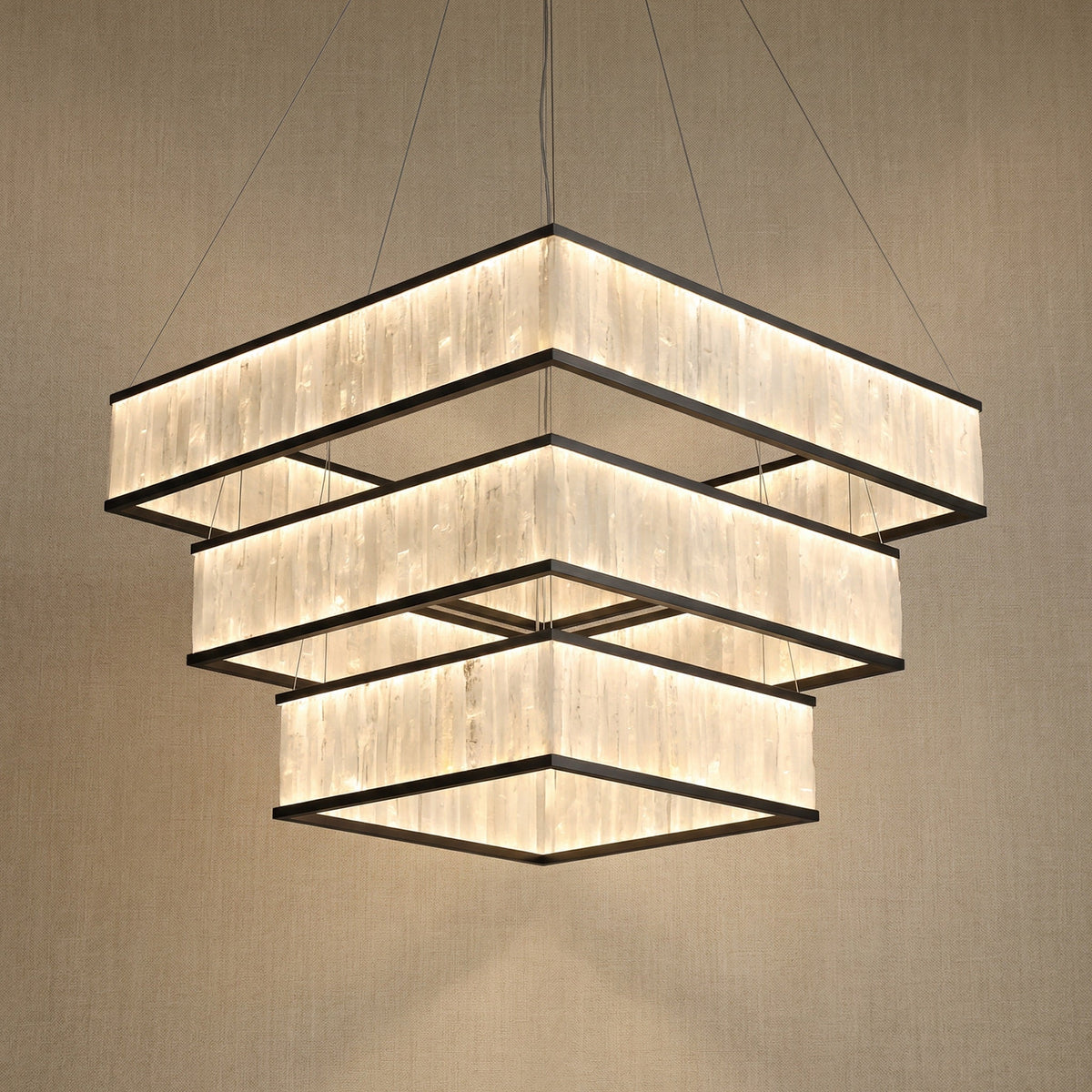 Crystara Black Moroccan Stone Chandelier